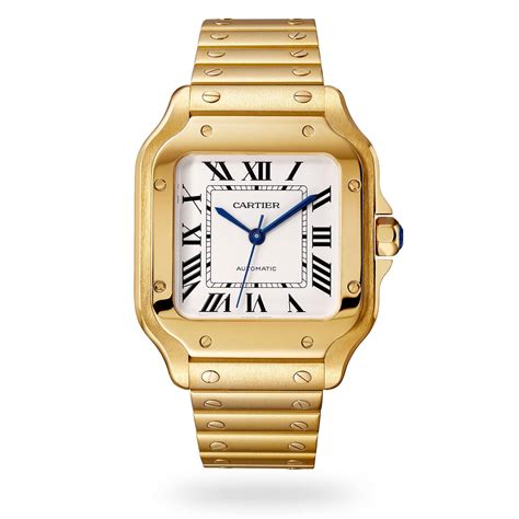 cartier santos watch gold|cartier santos watch cost.